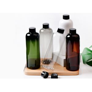 500ml Clear Amber Black Plastic Lotion Bottle For Skincare Packaging