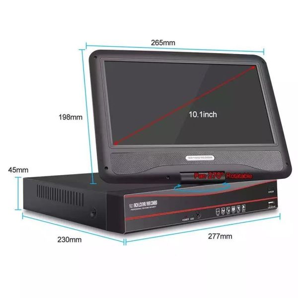 Quality IP66 2.0MP 4chs CCTV IP POE Nvr With 10.1" Monitor wholesale