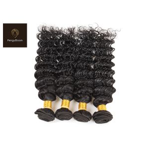 Single Drawn 8a Natural Peruvian Deep Wave Hair Bundles 8inch