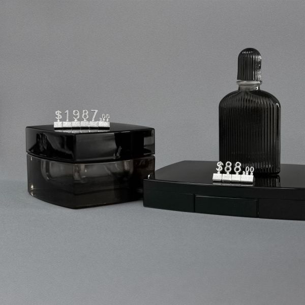 3D Metal Silver Zinc alloy price cubes Retail Price Display Tags