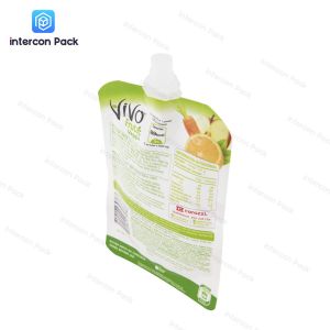 Beverage Plastic Packaging Bag Heat Shrinkable Polyethylene With Nozzle