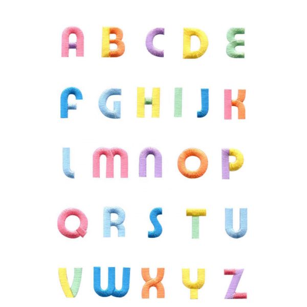 Eco Friendly 3D 6cm Name Embroidery Patch Iron On Letters Alphabet