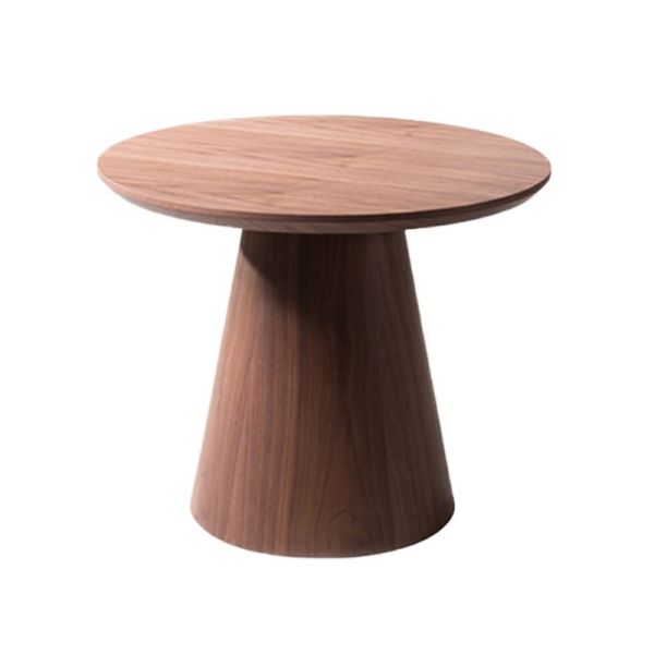 Creative Walnut Combo Round End Table Original Wood Grain Finish Low Coffee