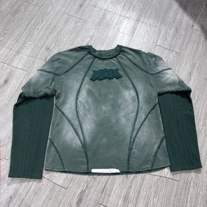 Custom Applique Embroidery Acid Washed Vintage Distressed Boxy Fit Oversized