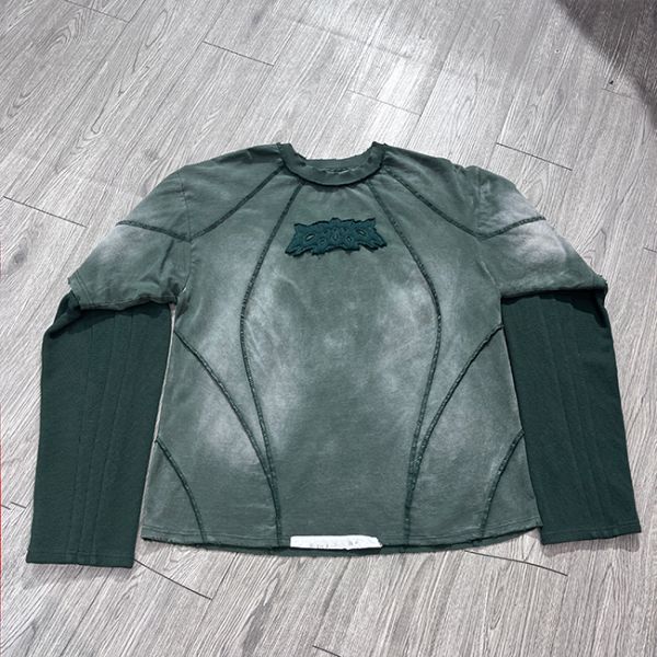 Custom Applique Embroidery Acid Washed Vintage Distressed Boxy Fit Oversized