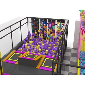 Candy Themed Trampoline Park Equipment , 20m Width Kids Exercise Trampoline