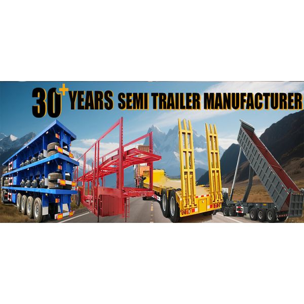 3 Axle 4 Axle Low Loader Trailer Carrying Crane Excavator Lowbed Semi Trailer With Mech Ladder