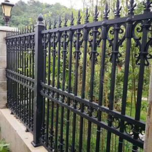 China Wholesale 6ftx8ft garden black metal fences Wrought Iron Fence on sale