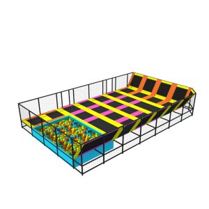 Big Indoor Trampoline Park / Kids Trampoline Party 19x11.5x3m With Soft Material