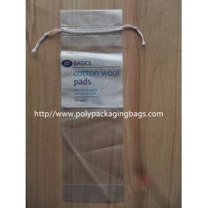 LDPE Clear Drawstring Plastic Bags With Perforation For Cotton Wool Pads