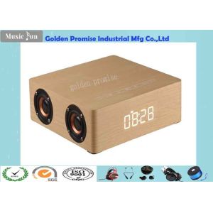 12W Wooden Bluetooth Speaker Clock Bluetooth Digital Speaker Touch Panel Control