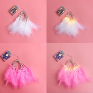 Christmas Festival Led String Light Colorful Artificial Feather Wedding Hanging