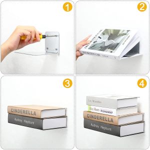 Modern Iron Book Shelf Invisible Bookshelves for Living Room Office Classroom