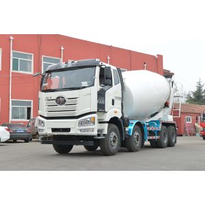 China J6P 375HP 8X4 Fully Floating Flat Top Half Displacement 7.86m³ FAW Jiefang Concrete Mixer Truck on sale