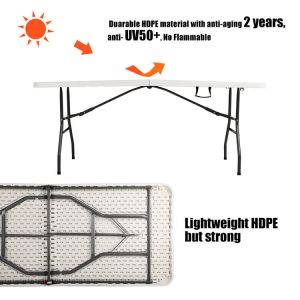 Custom 4ft 6ft 8ft Cheap Round Foldable Table Portable Folding White Round