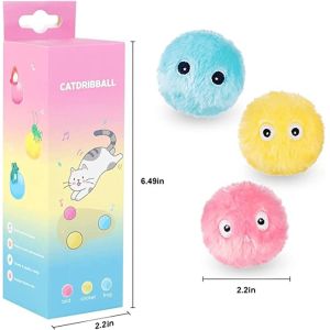 Fluffy Plush Kitten Catnip Automatic Cat Ball Fun Toys For Cat Exercise