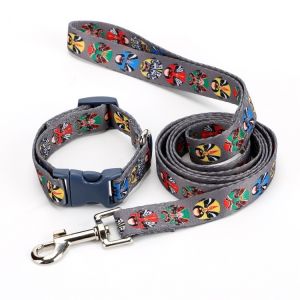 Pu Leather Personalized Dog Collars Custom Printed Charms Designer Dog Collars