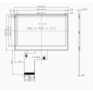 4.3 Inch IPS LCD 480*272 Capacitive Touch Screen RGB Interface 40 Pin LCD Module