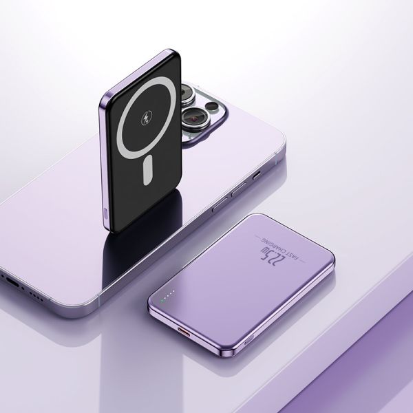 5000mAh Ultra-Slim Magnetic Wireless Power Bank – Aluminum, Fast Charging, Custom Logo Gift