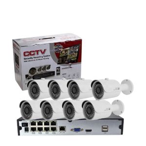 Cheap 8Ch 1080P 2MP PoE Monitor Line IP Camera NVR Kit with Night Vision and Waterproof Surveillance Camera System for sale