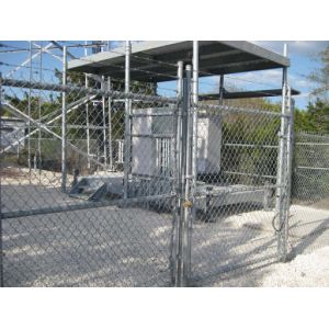 China Galvanized Iron 1800mm Tall Tower Fencing With Diamond Hole on sale