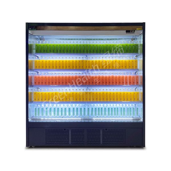 Quality 2℃-8℃ LED Drinks Fruits Multideck Open Display Chiller With Night Curtain wholesale