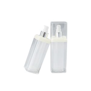 UKA51 Recyclable 100ml Square Airless Lotion Bottles With Transparency Lid