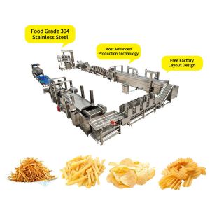 China Yazhong Potato French Fries Production Line Potato Chips Making Machine Automatic Frozen French Fries Production Line on sale