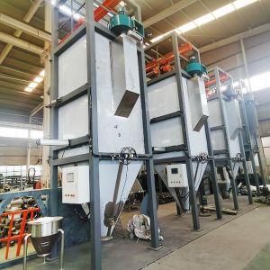 Automatic bulk bag unloading station for stainless steel powder