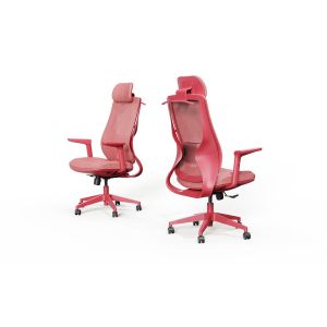 Modern Red Office Furniture Swivel Manager Chair with Adjustable Backrest and