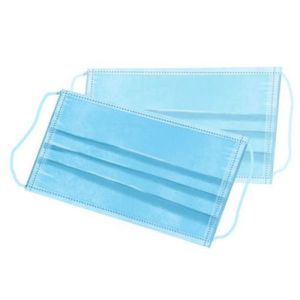 Disposable 3 Ply Meltblown Non-Woven Fabric Blue Face Mask 3 Layer Personal Air