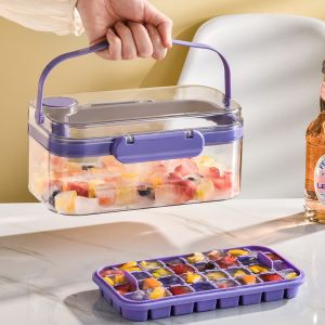 Ice Cube Trays With Lid And Bin Ice Cube Tray Mold For Whiskey Cocktail Juice