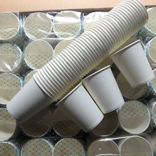 Single Wall Disposable Paper Cup 12oz Hot Drink With Logo Beverage Ps Pp Lids