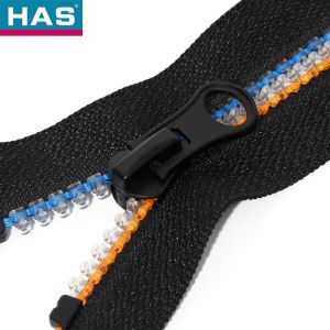 Short Pull Chain Colored Transparent Teeth Resin Pull-Tab Zipper With Plastic