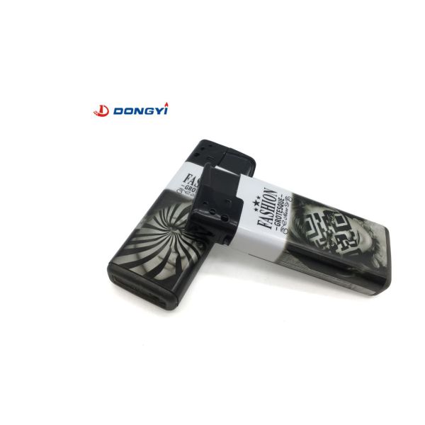 Customized Colorful Label Fashionable Cigarette Lighter for European and American Model NO. DY-F007 Plastic