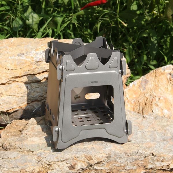 Quality Backpacking Titanium Camping Parts Portable Folding Lightweight Titanium Stove wholesale