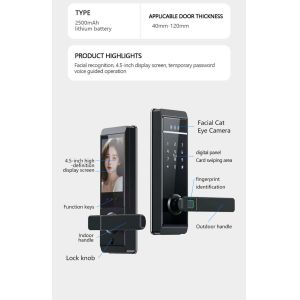 Qleung S810max Smart Home Lock With Card Code Key Fingerprint Palm Password
