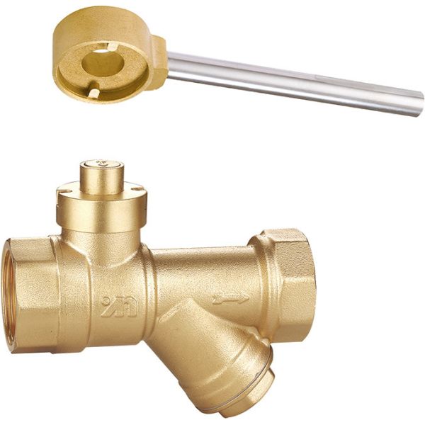 1613 Magnetic Lockable Brass Ball Valve DN15 DN20 DN25 DN32 with Round Patterned
