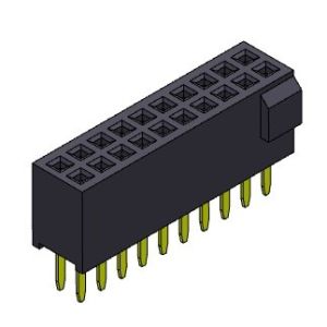 Female Header Connector 1.27mm Dual Row Straight Type With Bump 2*3PIN To 2