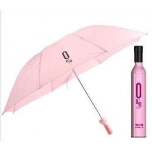 China Lightweight Pink Bottle Shaped Umbrella 180T Polyeter Fabric Black Tips on sale