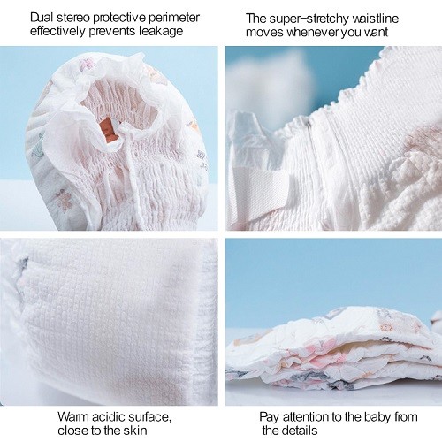 S / M / L / XL Breathable Soft Baby Diaper With Ultra Thin Absorbent Core
