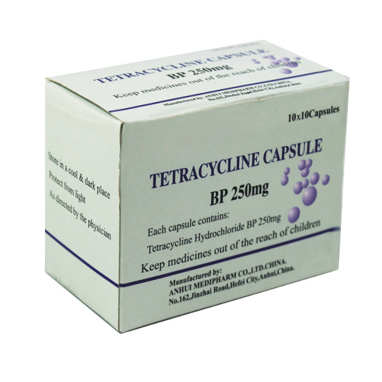 Tetracycline HCl Capsule 250mg, 10x10's/box,GMP western medicine with BP/USP/CP