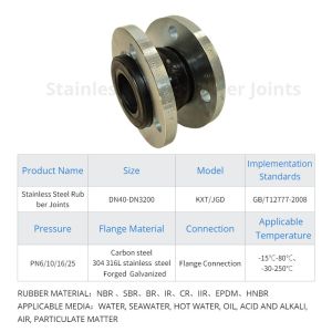 DN15-DN4000 Pipes Flexural Rubber Expansion Joint With Valve Support And 304