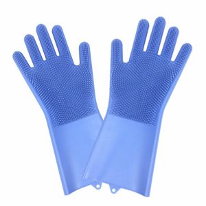 China high quality durable soft best seller in amazon accessory kitchen household silicone washing clean rubber gloves on sale