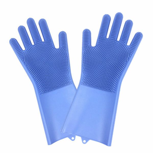 Quality Non-slip Design New Fancy Multifunctional Scrubber Cleaning Glove 100% Food Grade Silicone Rubber Sponge Brush with five fingers wholesale