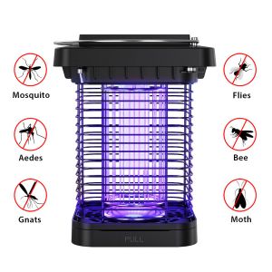 Home Solar Mosquito Killer Lamp Portable Outdoor Bug Zapper With LED Light