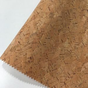 Slub Veins Cork Leather Fabric , Thin Cork Roll Non Smell Anti Microbial