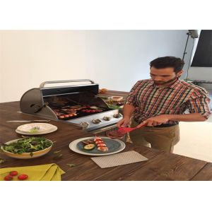 Factory price kitchen bbq built in wall insert 4 burners gas bbq grill with slow