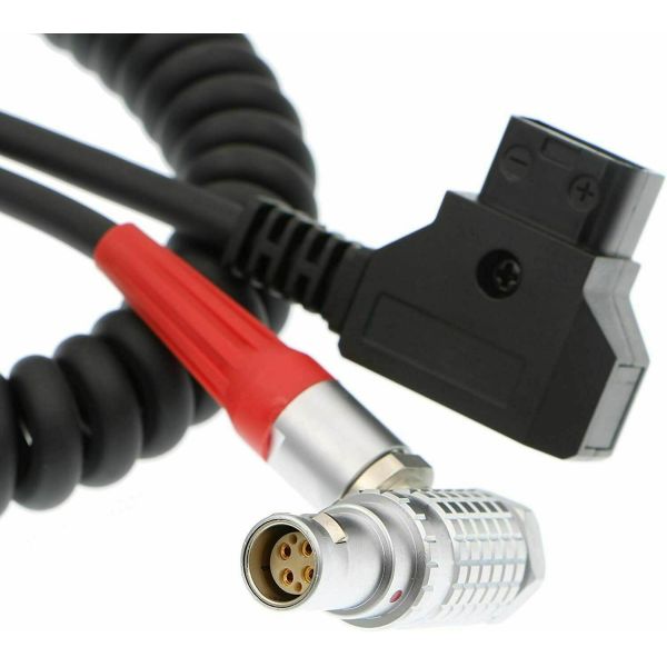 Red Scarlet Epic Camera Power Coiled Twist Cable 6 Pin Right Angle Female to Dtap