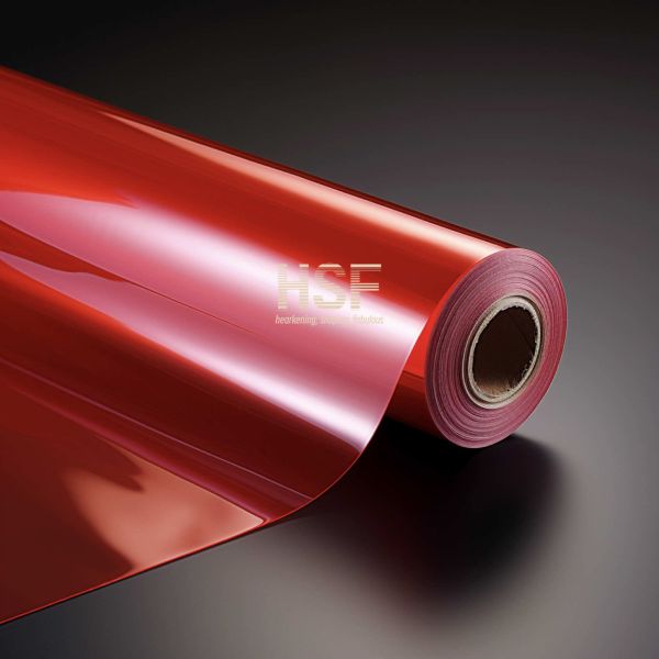 36 μM Translucent Red PET Release Film Available In Both Thermal Or Uv Cure For Tapes, Labels And Packaging